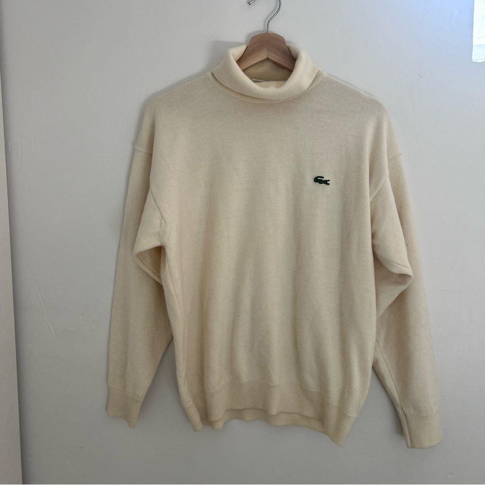 Lacoste size 6 turtleneck sweater cream